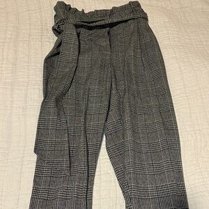 Topshop Black and Gray Checkered Pants